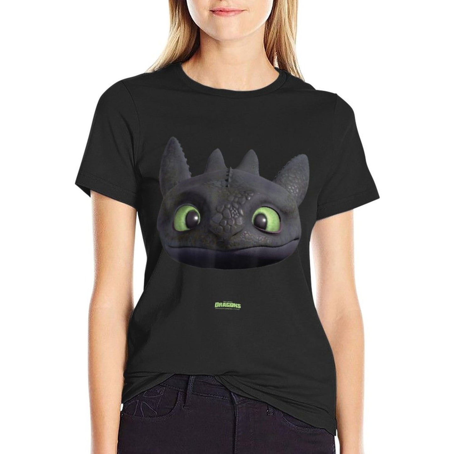 DreamWorks Dragons Toothless Night Fury Big Face Costume 3D  Summer-ready Fabric T-Shirt