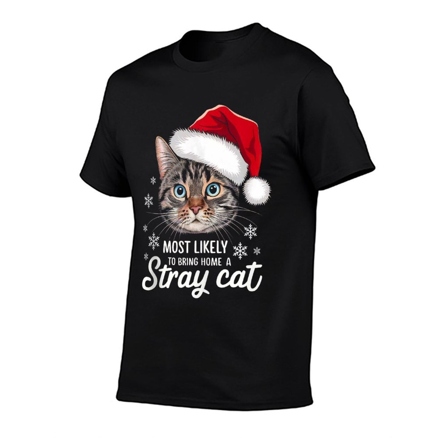 Christmas Most Likely To Bring Home A Stray Cat Funny Xmas  Relaxed-fit T-Shirt