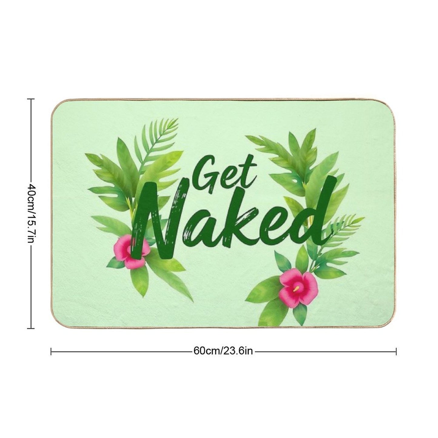 Get Naked, Tropical Jungle, Fun Bathroom  Long-Lasting Bath Mat