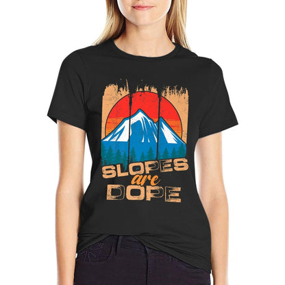 Slopes Are Dope  Mountains Winter Sports  Skiing Ski Premium  Oversized Silhouette T-Shirt
