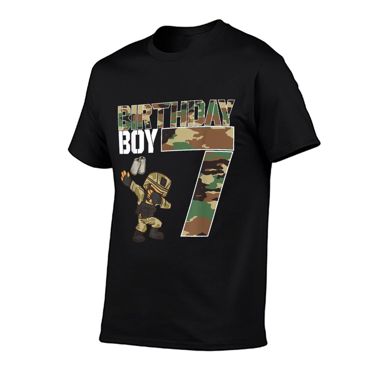 7 Year Old Boy Military Army 7th Birthday Boy  Stretchy T-Shirt