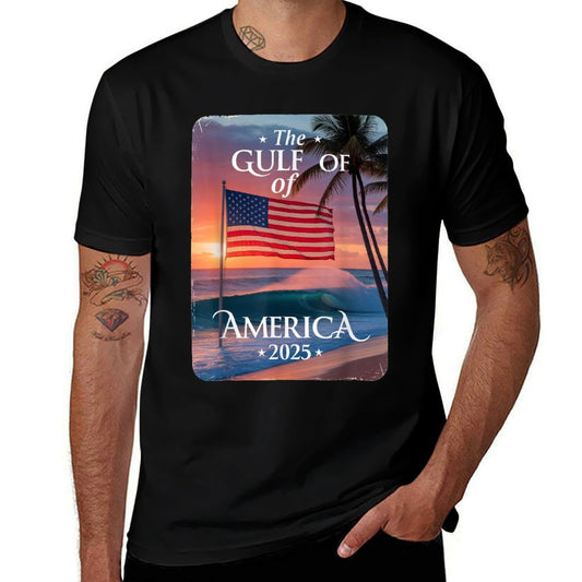 American Flag Gulf Mexico Gulf Of USA America Est 2025 Summer-ready Fabric T-Shirt