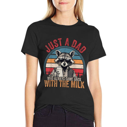 Just A Dad Who Always Came Back With The Milk Father's Day  Polyester Blend T-Shirt