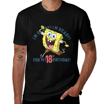 Nickelodeon SpongeBob SquarePants Ready For My 18th Birthday  Oversized Silhouette T-Shirt