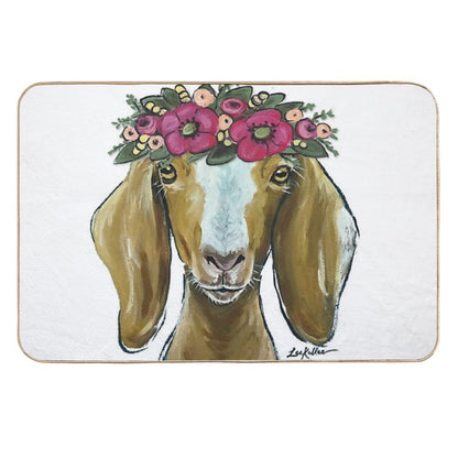 Goat with Flower Crown Art  Versatile Bath Mat