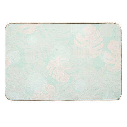 Light Monstera Beach Breeze  Non-Slip Bath Mat