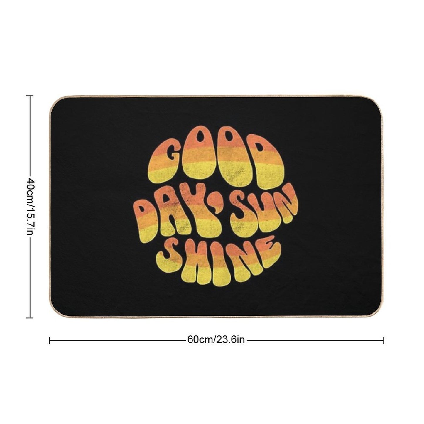 Good Day, Sunshine - Vintage Letters  Absorbent Bath Mat
