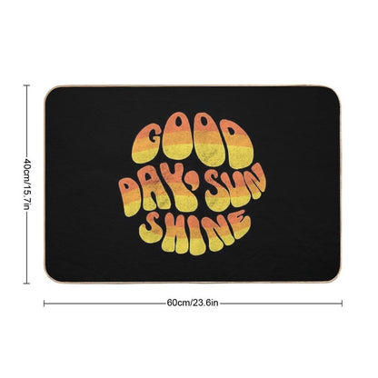 Good Day, Sunshine - Vintage Letters  Absorbent Bath Mat