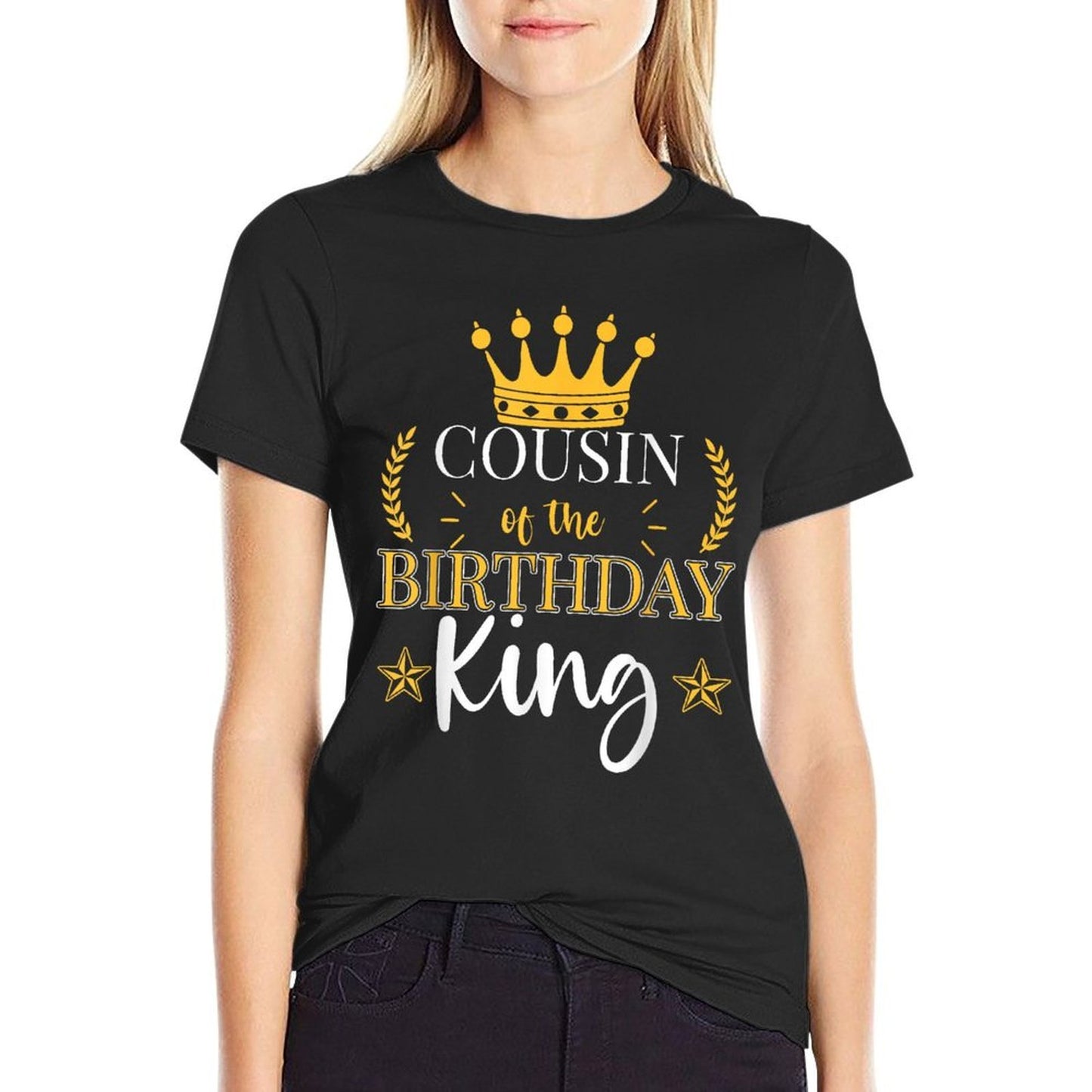 Cousin of The Birthday King Theme Party Bday Celebration  Oversized Silhouette T-Shirt