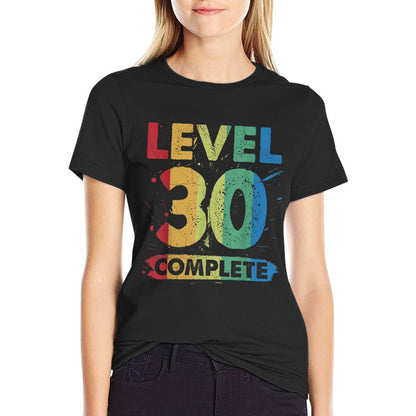 Level 30 Complete 30th Birthday  Heathered Texture T-Shirt