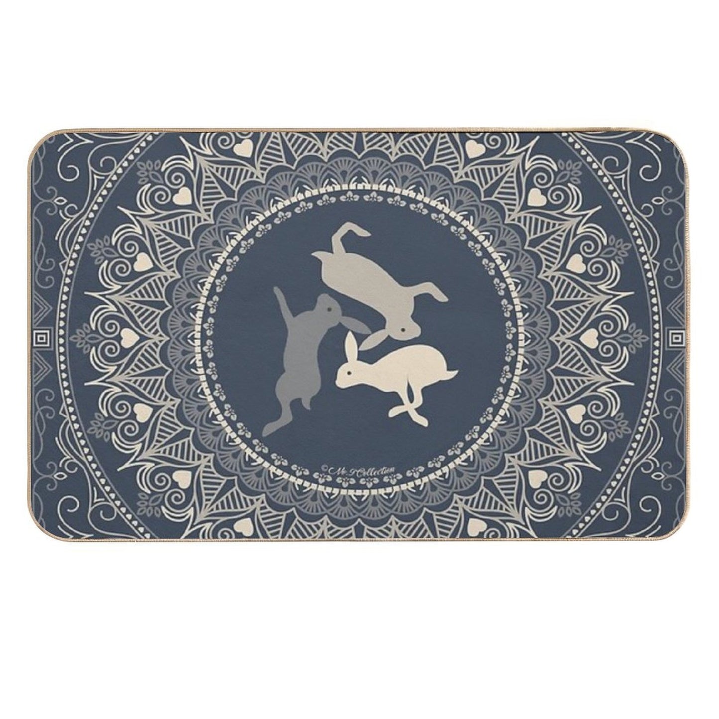3 Running Hares  Dirt-Trapping Bath Mat