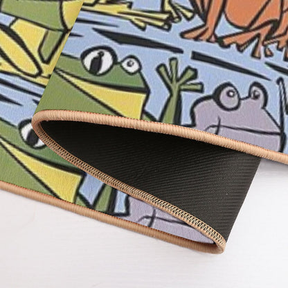 Funny Cool Artsy Frog Print Abstract Art  Slip-Resistant Bath Mat