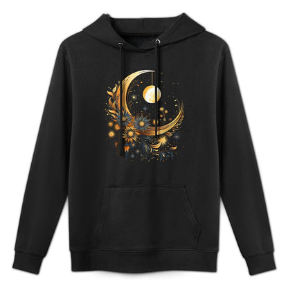 Mystic Sun And Moon Woman Mystical Flowers Aesthetic Breathable Fabric Hoodie