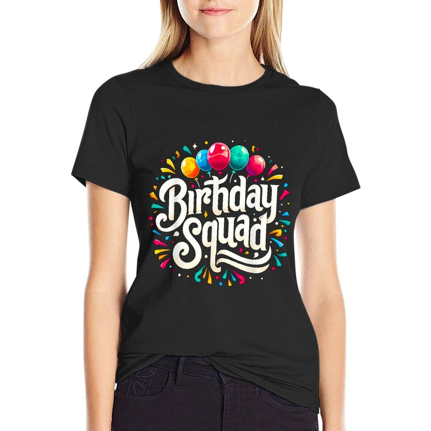 Birthday Squad Birthday Crew Party  Fade-proof Color T-Shirt