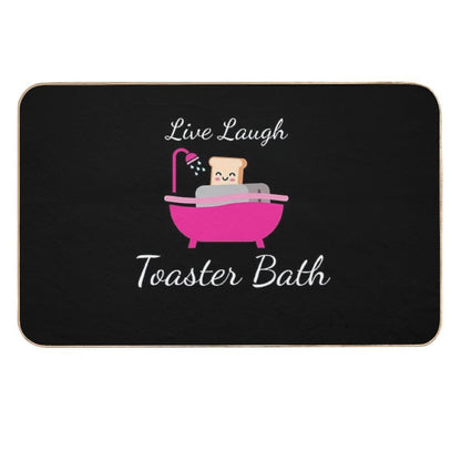 Live Laugh Toaster Bath Toast Toaster  Eco-Friendly Bath Mat
