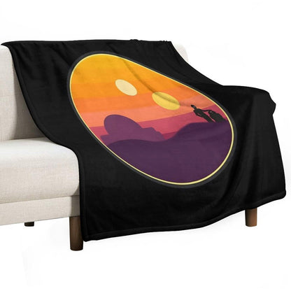 Tatooine Sunset Sustainable Throw Blanket