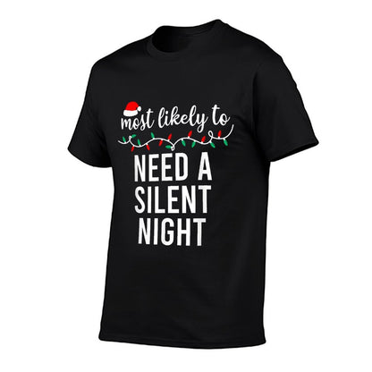 Most Likely To Christmas Matching Family Pajamas Funny  Cotton T-Shirt