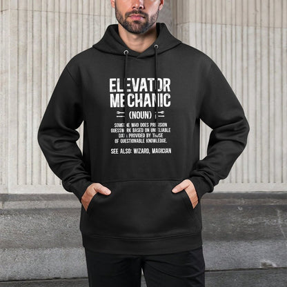 Elevator Mechanic Definition Elevator Mechanics Durable Construction Hoodie