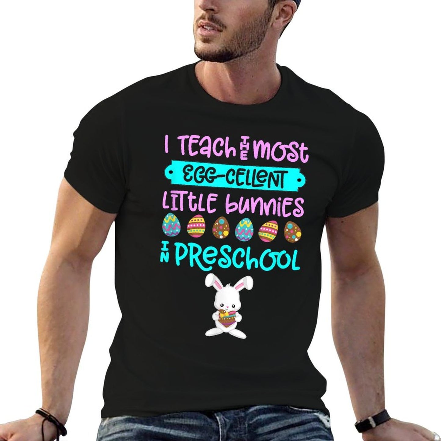 Easter Teacher Preschool Cute  Bunny Spring Eggs Pre-K  Breathable T-Shirt