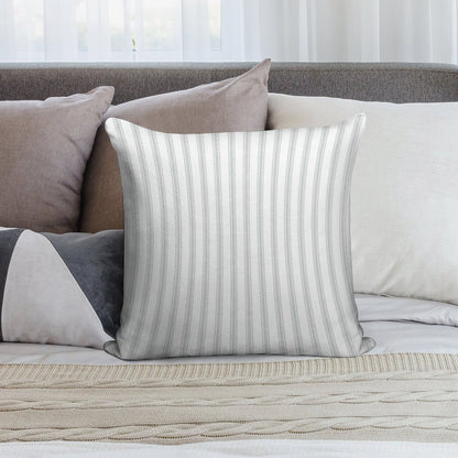 Farmhouse Inspired Ticking Stripe Soft Hidden Zipper Throw Pillow