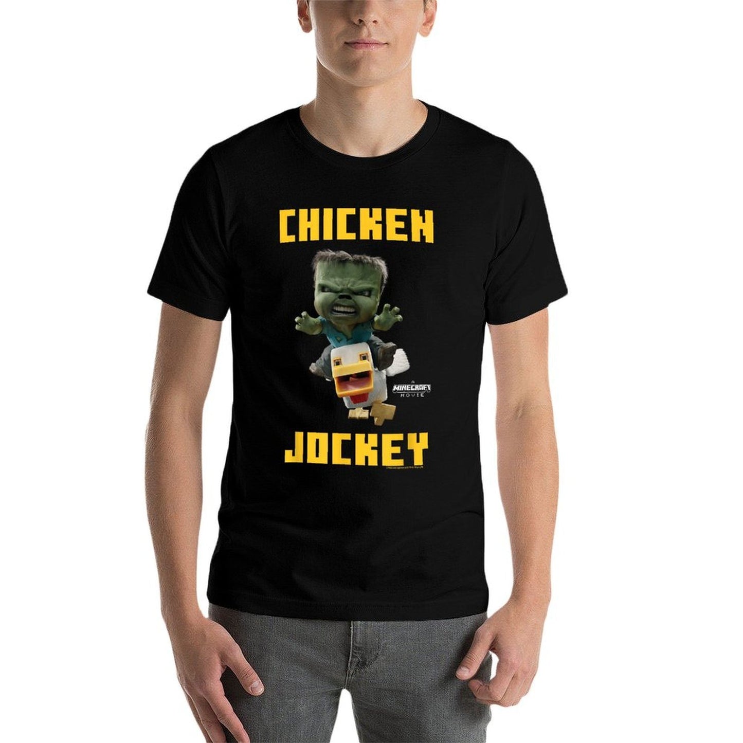 A Minecraft Movie Chicken Jockey Baby Zombie Logo  Lightweight T-Shirt