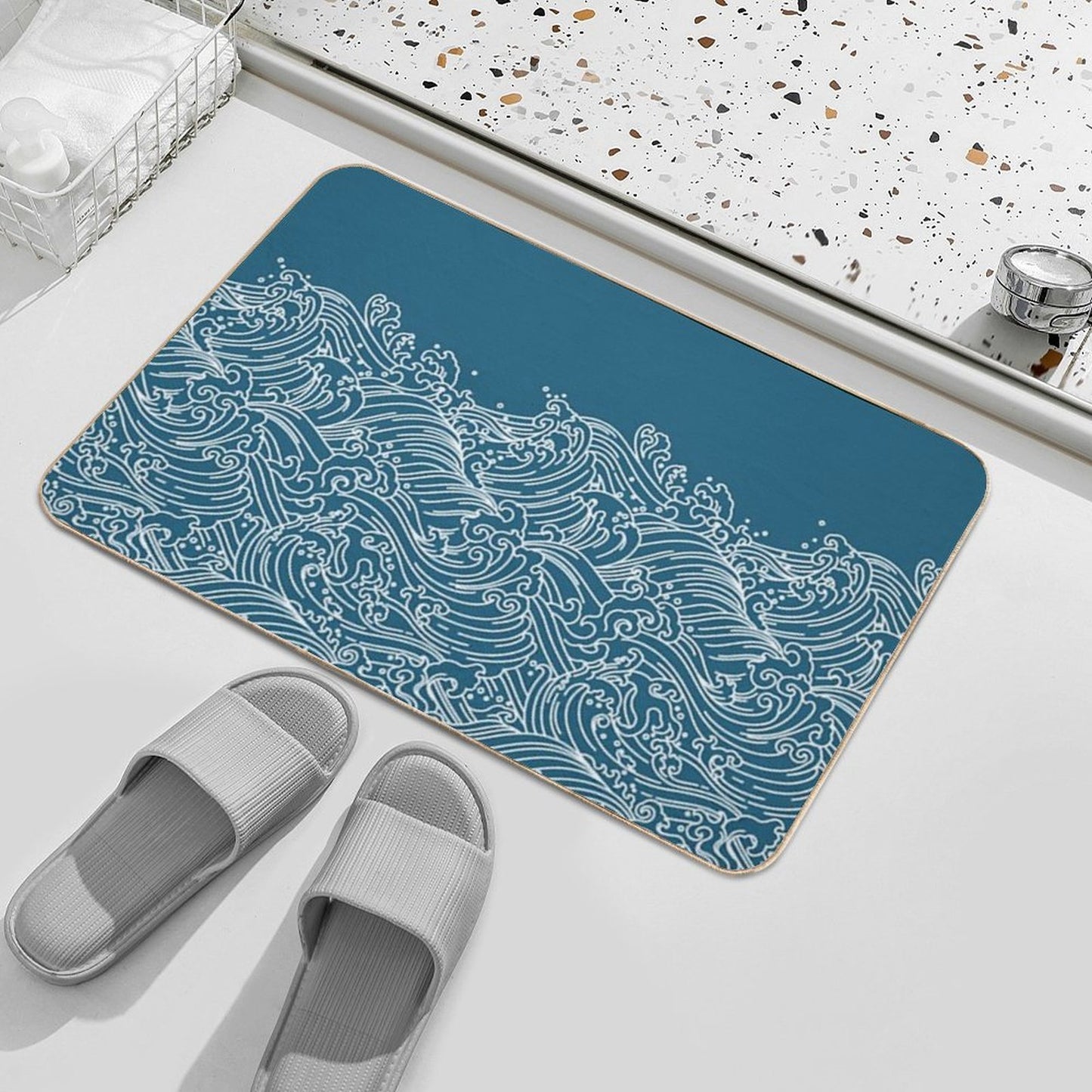 Waves  Stain-Proof Bath Mat