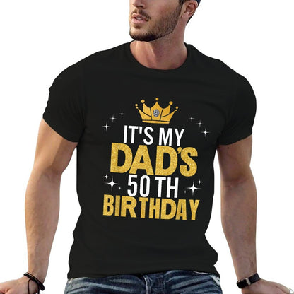 It&#39;s My Dad&#39;s 50th Birthday 50 Years Old Funny  Heathered Texture T-Shirt