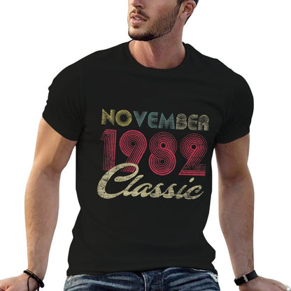 Classic November 1982 Bday Men Women Gifts 40th Birthday  Tagless Design T-Shirt