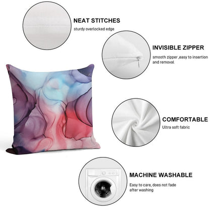 Flame Fired Alcohol Ink Painting Soft Reinforced Edging Throw Pillow