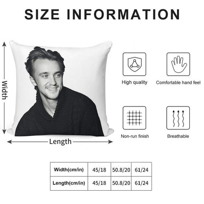 Tom Felton Soft Washable Throw Pillow