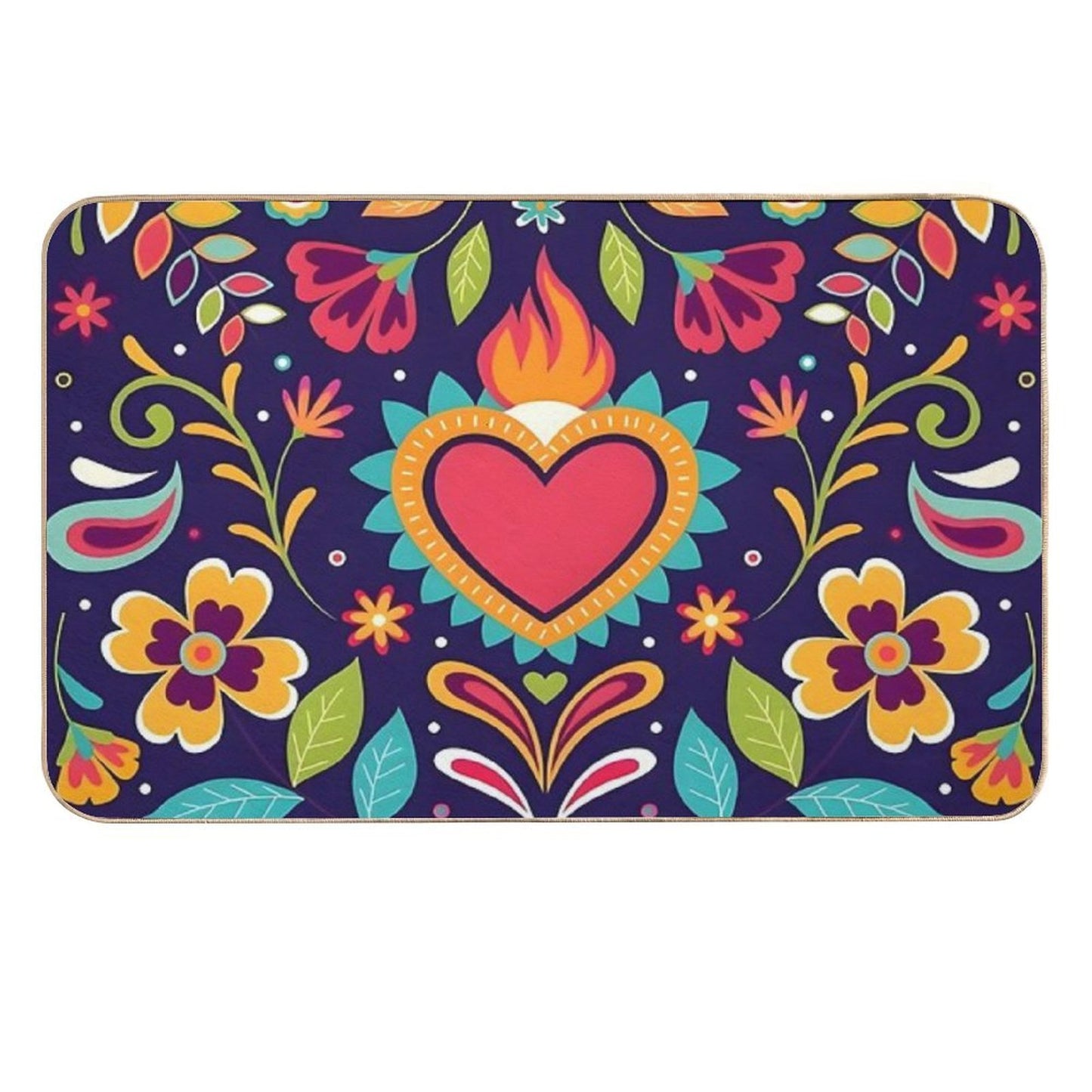 Otomi Sacred Heart  Anti-Trip Bath Mat