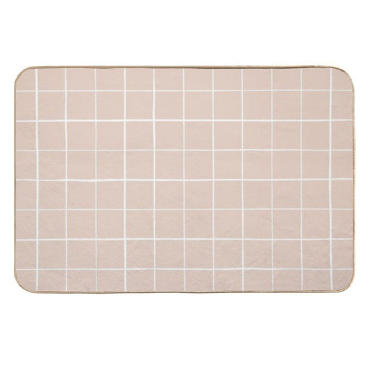 Grid Minimalist Geometric Stripe Lines  Rapid-Drying Bath Mat