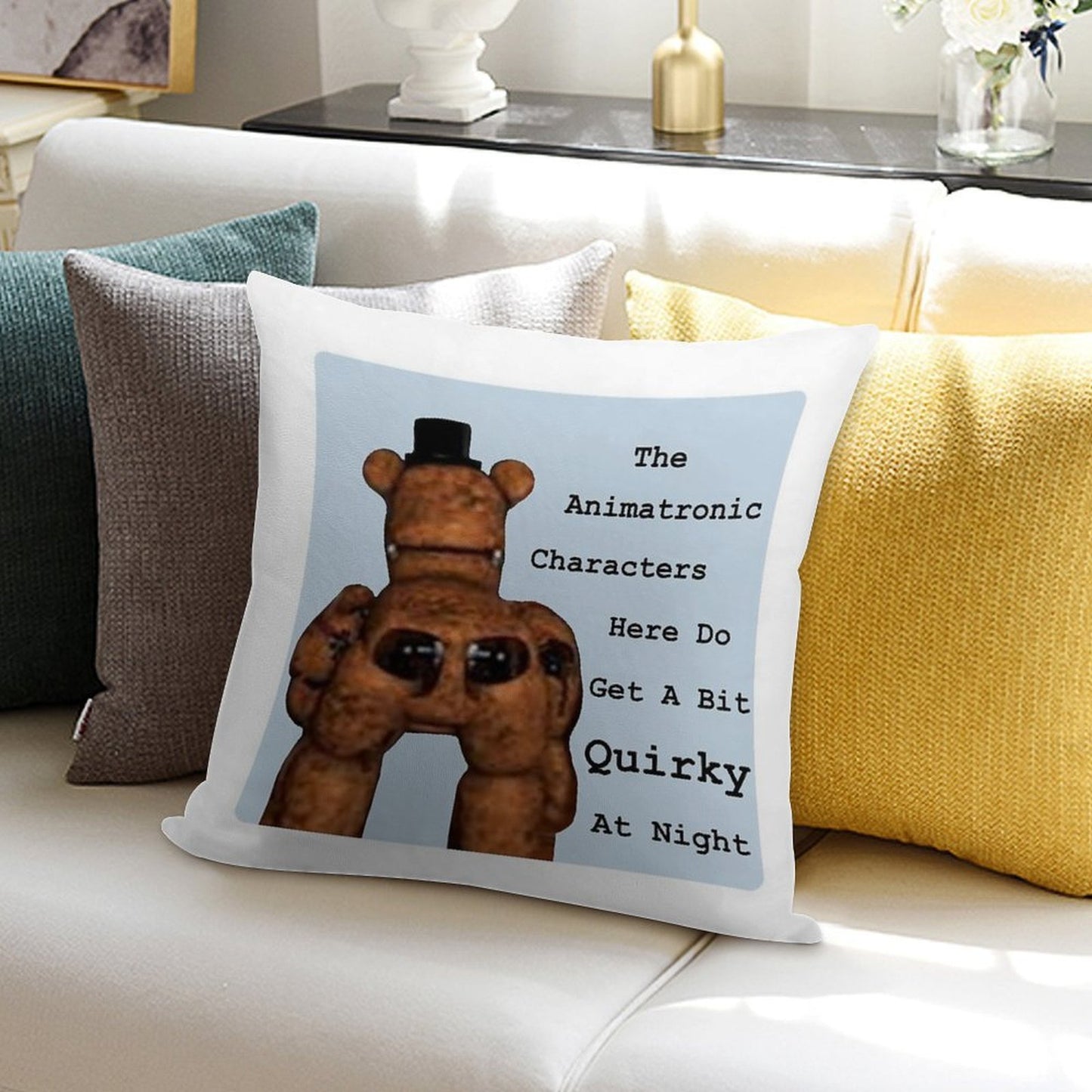 Quirky Animatronics Soft Hidden Zipper Throw Pillow