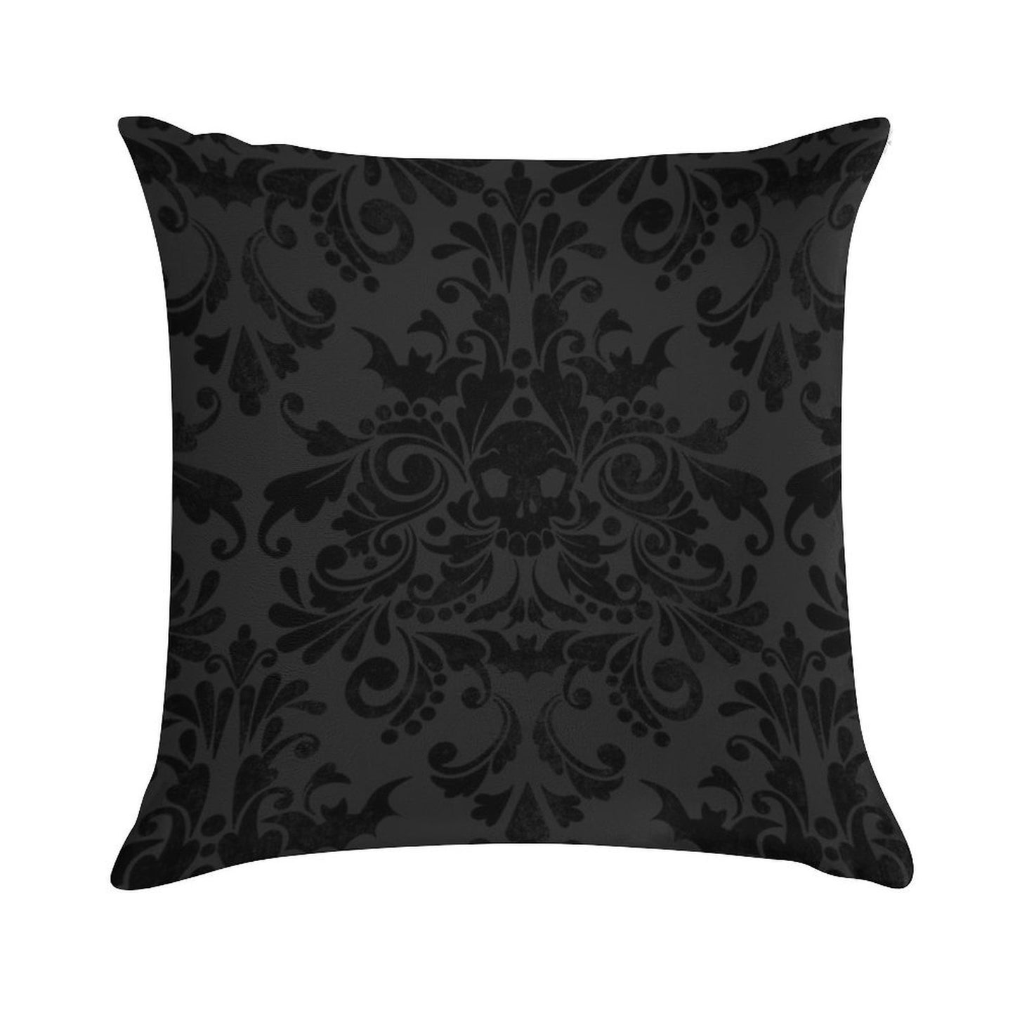 Skull Damask Pattern - Grey Soft Warmth Comfort Throw Pillow