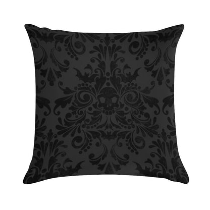 Skull Damask Pattern - Grey Soft Warmth Comfort Throw Pillow