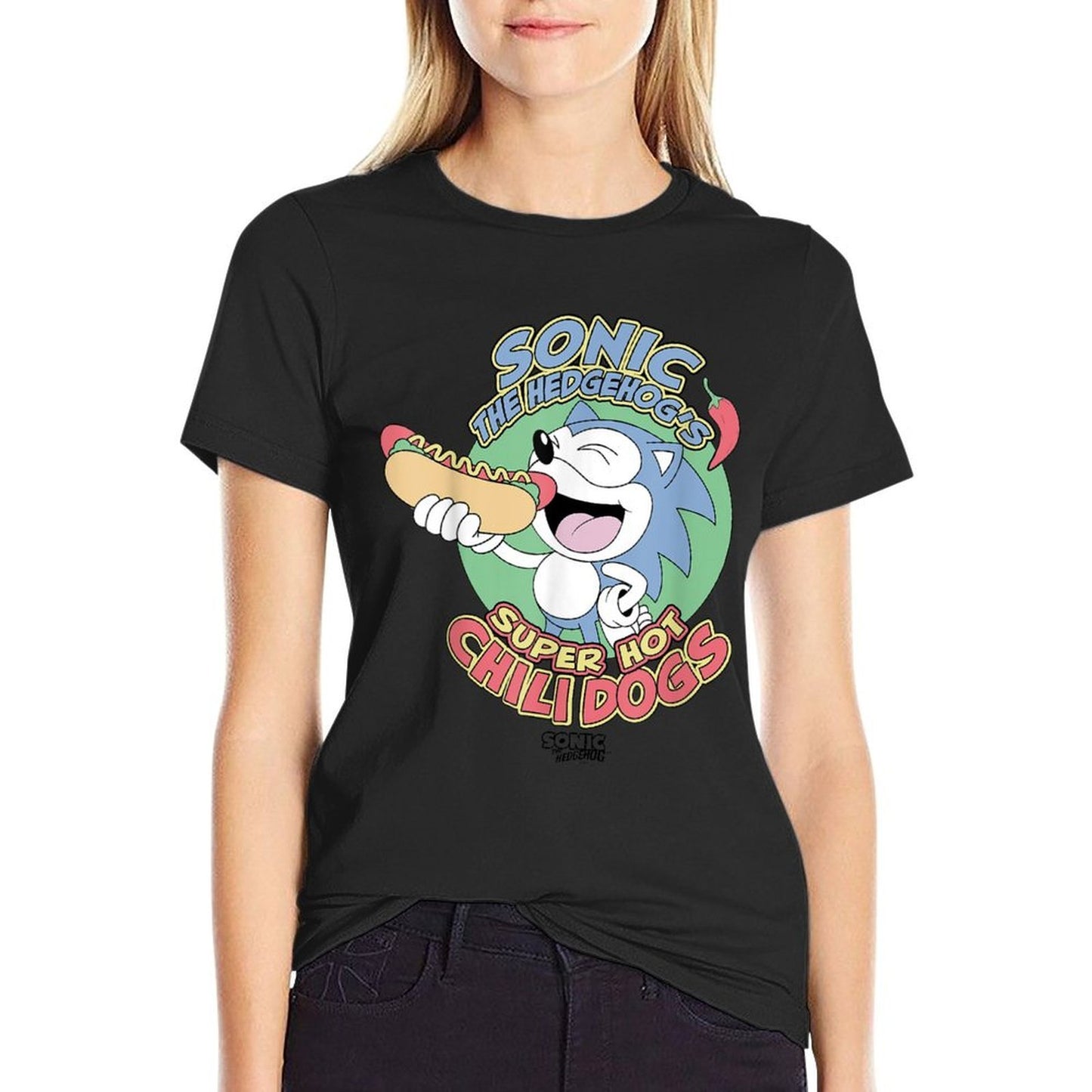 Sonic The Hedgehog Super Hot Chili Dogs Retro Ad  Affordable Price T-Shirt