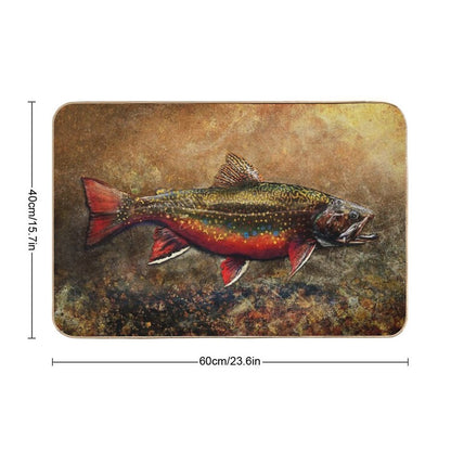 Spawning Male Brook Trout Illustration  Easy Maintenance Bath Mat