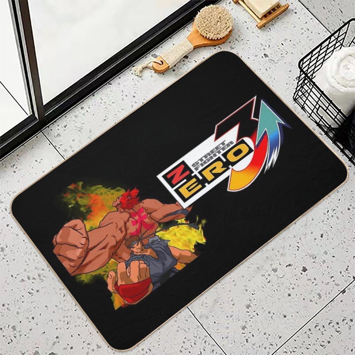 Street Fighter Ryu Akuma Evil Alpha  Dirt-Trapping Bath Mat
