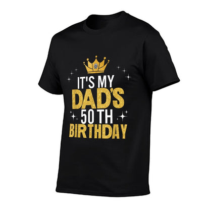 It&#39;s My Dad&#39;s 50th Birthday 50 Years Old Funny  Heathered Texture T-Shirt