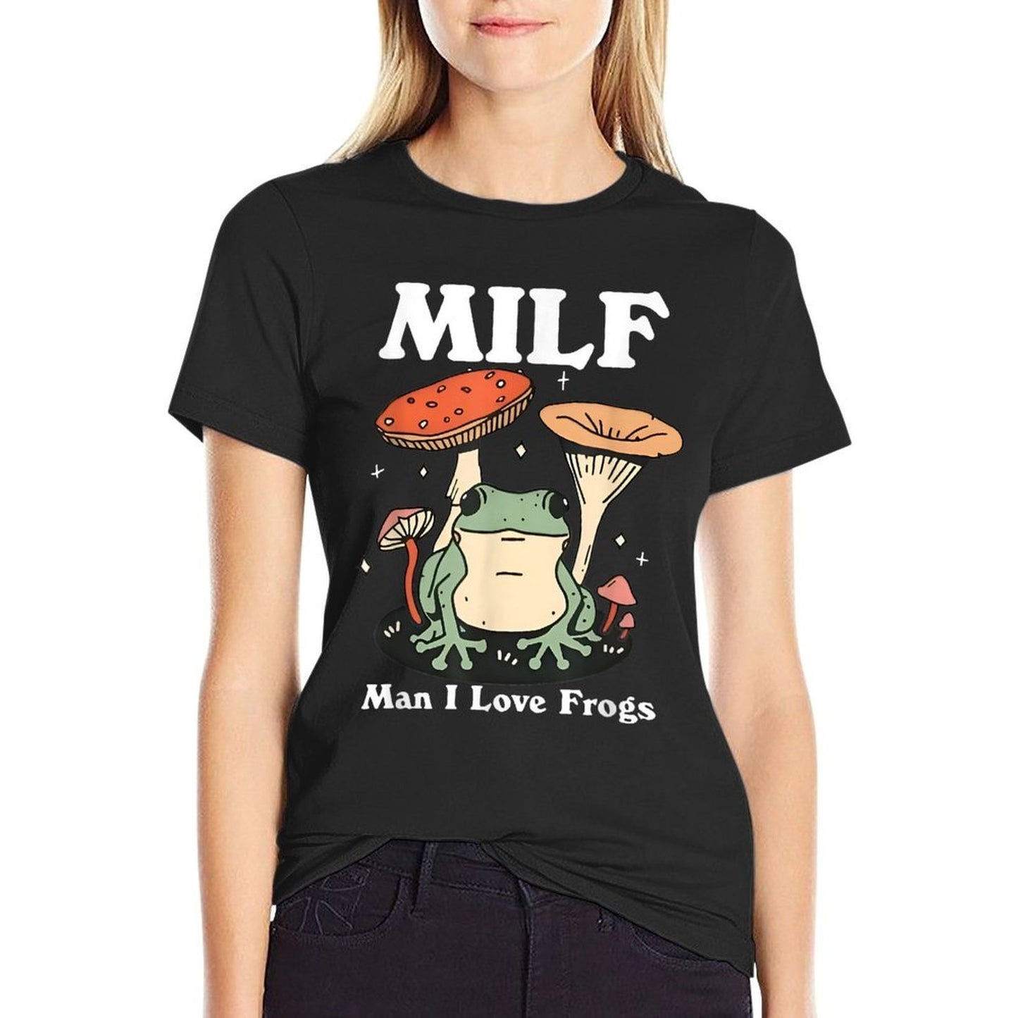 MILF Man I Love Frogs Vintage Retro Frog And Mushroom Funny  Quick-drying T-Shirt