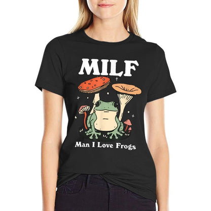 MILF Man I Love Frogs Vintage Retro Frog And Mushroom Funny  Quick-drying T-Shirt