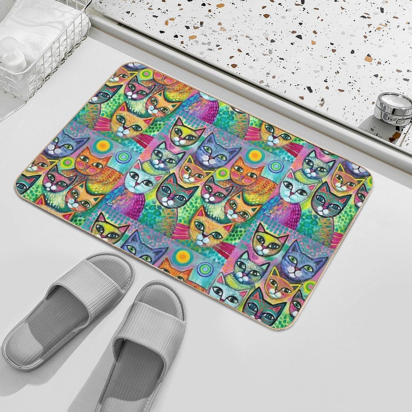 Happy Cats  Repositionable Bath Mat