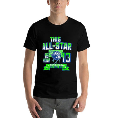 Kidsn All-Star Age13 Soccer Fanatic Fun 13-Year-Old Birthday  Oversized Silhouette T-Shirt