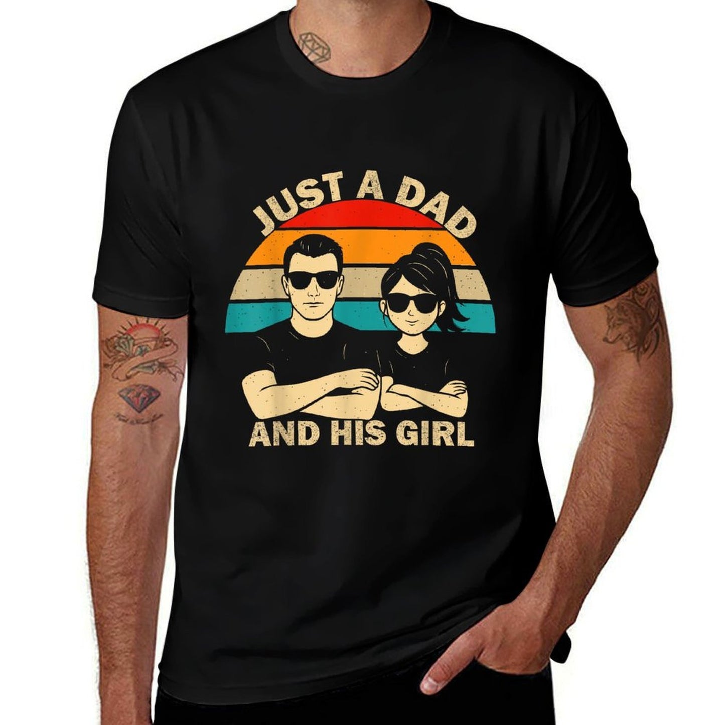Just A Dad And His Girl Daddy Father's Day 2025  Cotton T-Shirt