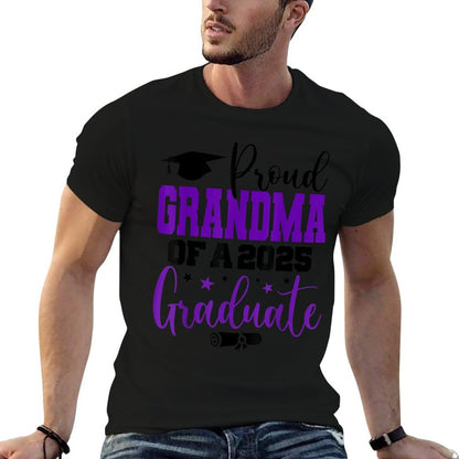 Graduation 2025 Grandma Of A Class Of 2025 Graduate  Ribbed Collar T-Shirt