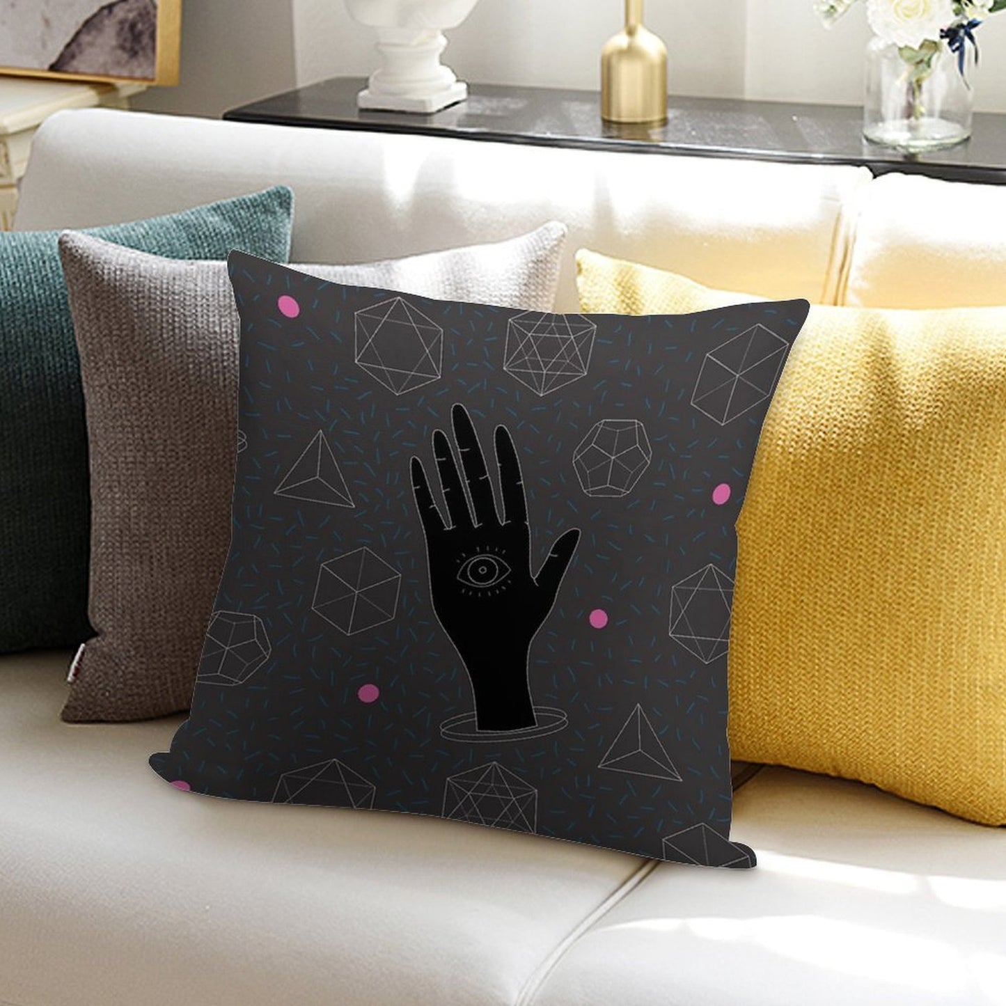 Sacred Geometry Soft Short Plush Fabric Throw Pillow