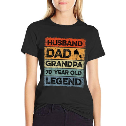 Husband Dad Grandpa 70 Year Old Legend 70th Birthday Vintage  Stretchy T-Shirt