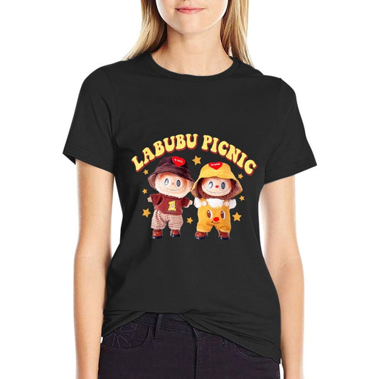 Funny Labubu Cute Labubu Picnic And Friends Lover  High-quality Stitching T-Shirt