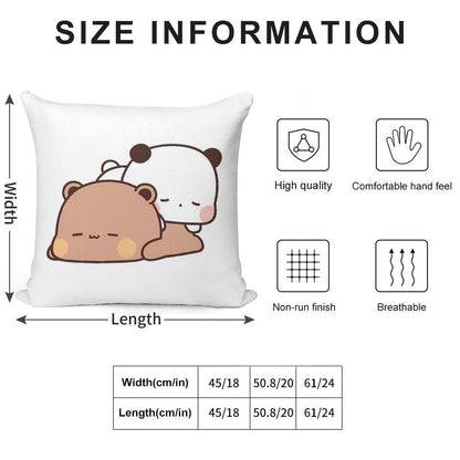 Cute Bubu And Dudu Are Sleeping Soft Bedroom Essential Throw Pillow