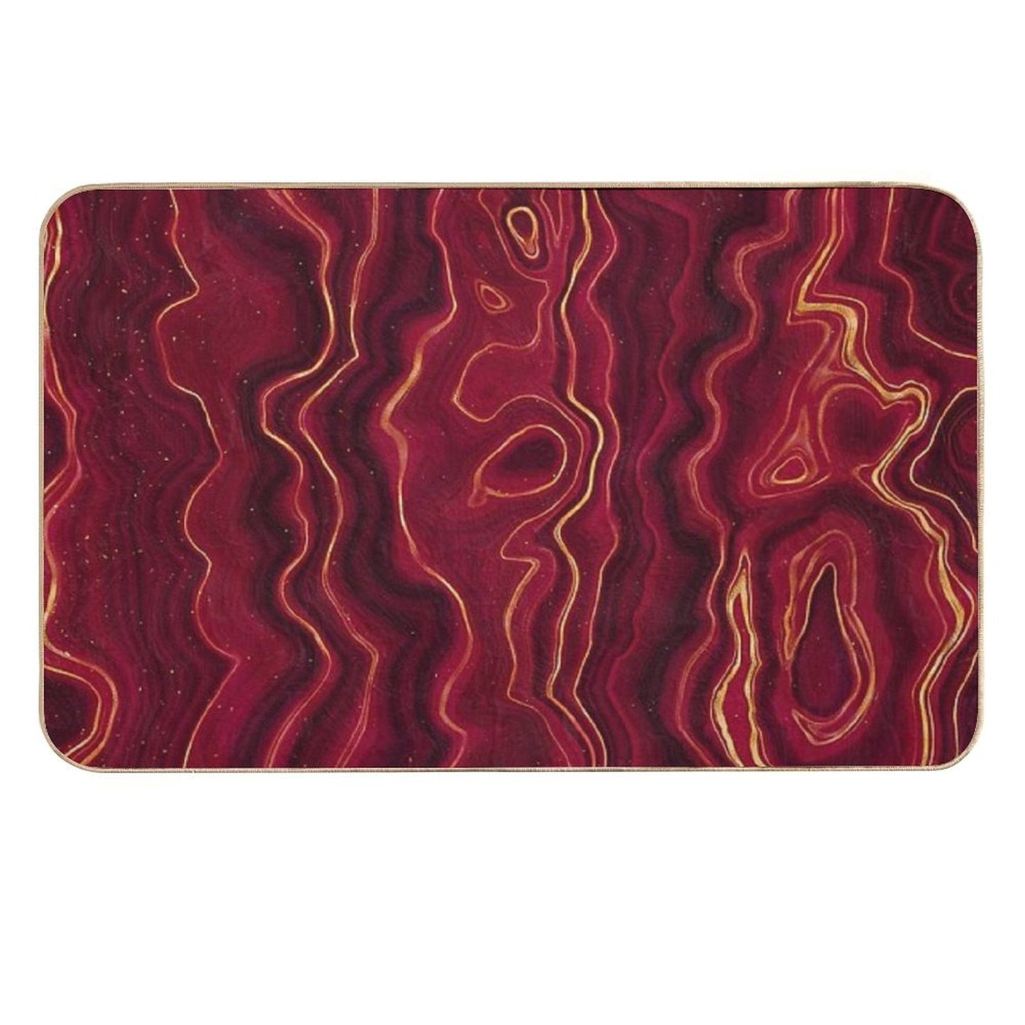 Red Agate Texture 01  Easy To Clean Bath Mat